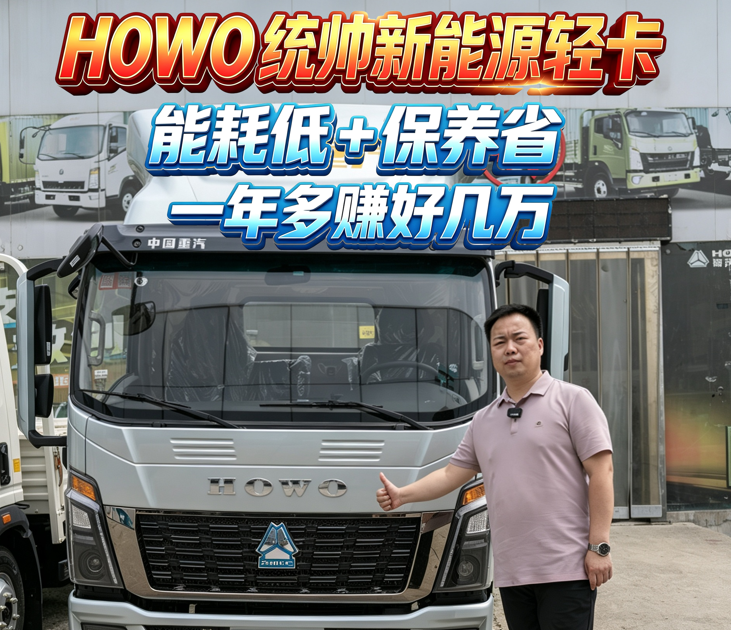 HOWO统帅新能源轻卡（3）：能耗低+保养省 ！一年多赚好几万